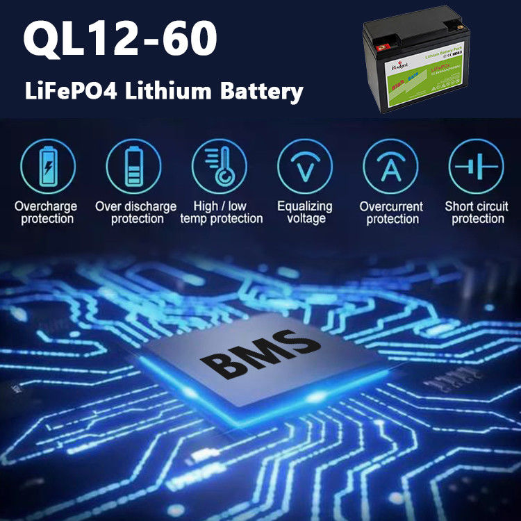 Batterie à la maison de fer de lithium de la batterie 12.8V 60Ah Lifepo4 de stockage de l'énergie de système solaire